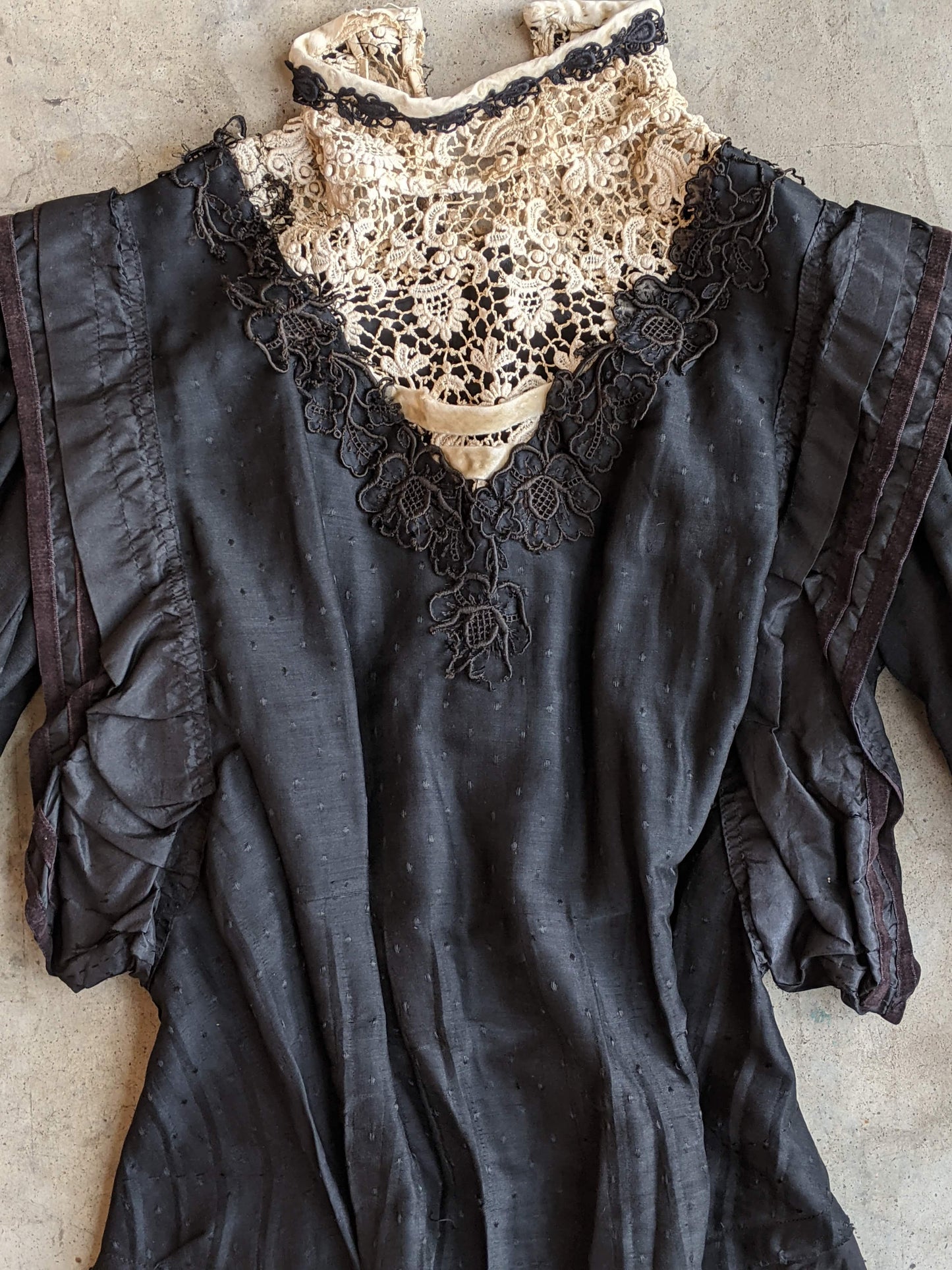 c. 1900s Cotton + Silk Shirtwaist | Study + Pattern / Repair