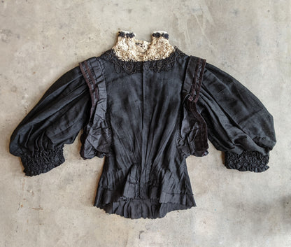 c. 1900s Cotton + Silk Shirtwaist | Study + Pattern / Repair