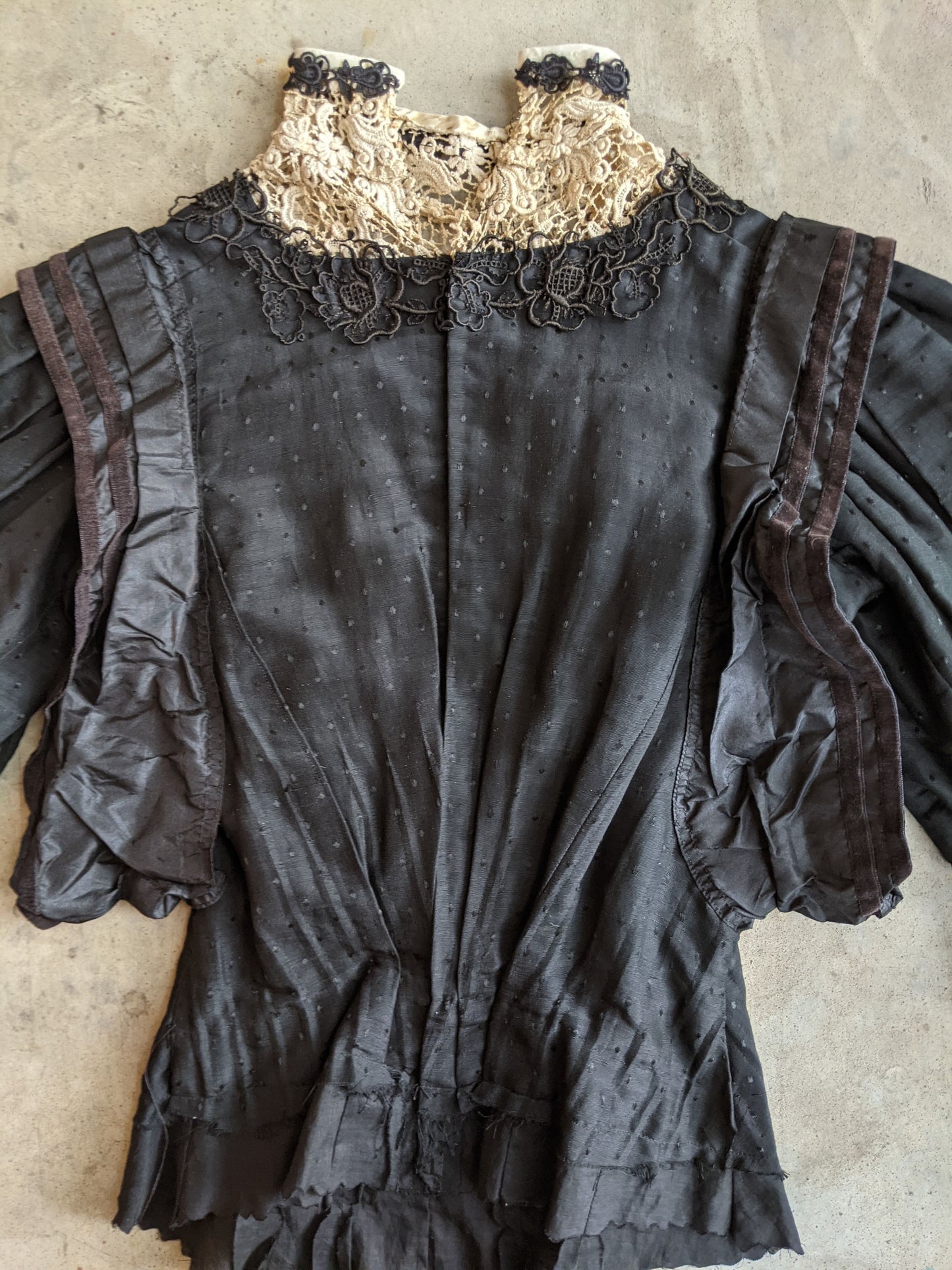 c. 1900s Cotton + Silk Shirtwaist | Study + Pattern / Repair