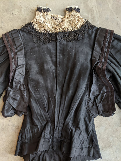 c. 1900s Cotton + Silk Shirtwaist | Study + Pattern / Repair