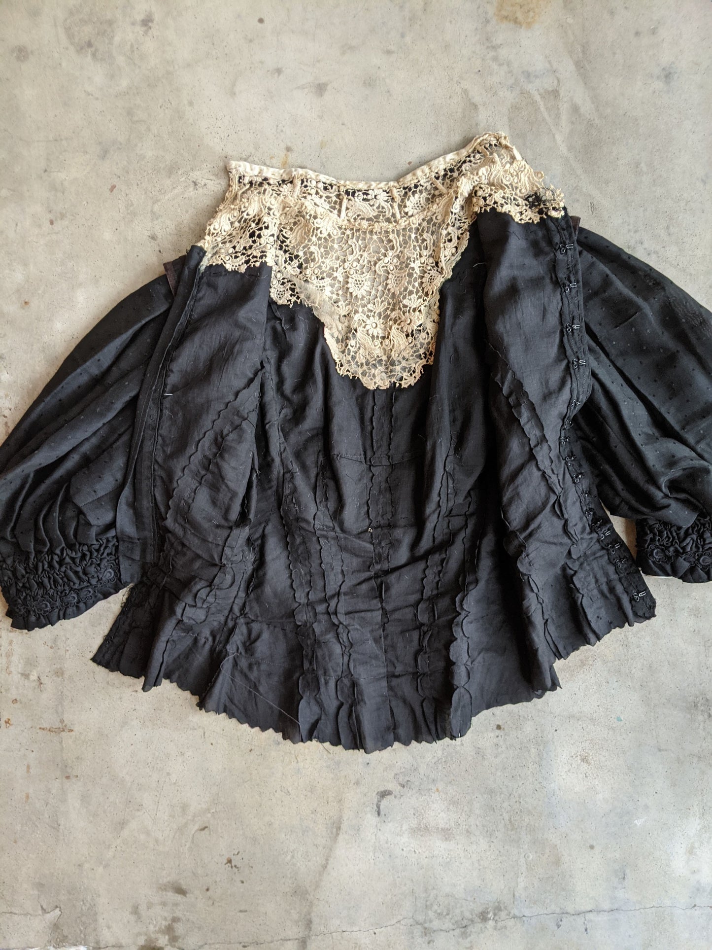 c. 1900s Cotton + Silk Shirtwaist | Study + Pattern / Repair