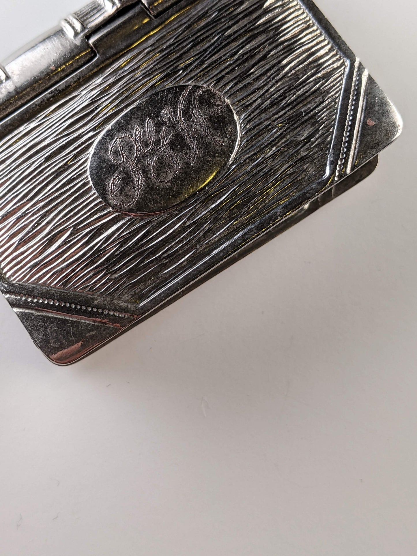 19th c. Silver Plated Book Vesta Case Pendant