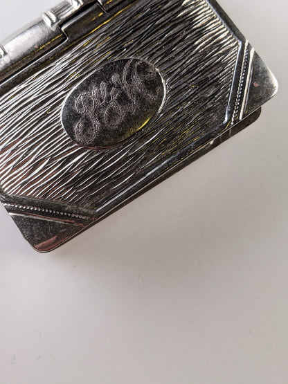 19th c. Silver Plated Book Vesta Case Pendant