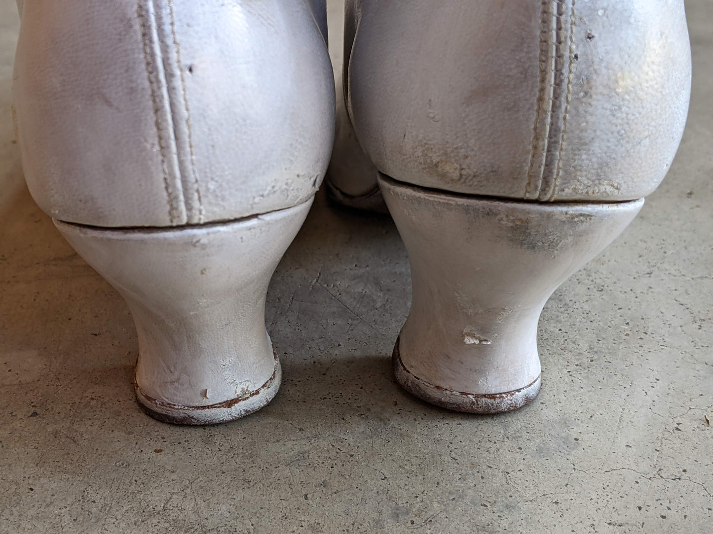 c. 1910s-1920s White Boots | Approx Sz. 7.5-8
