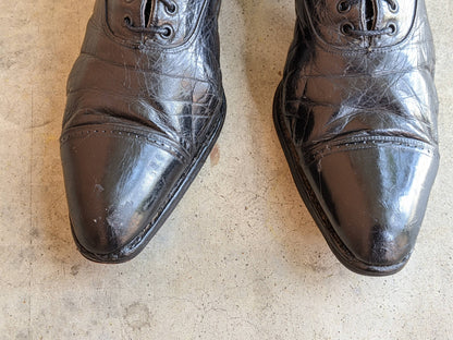 c. 1910s Black Lace Up Boots | Approx Sz 7.5-8