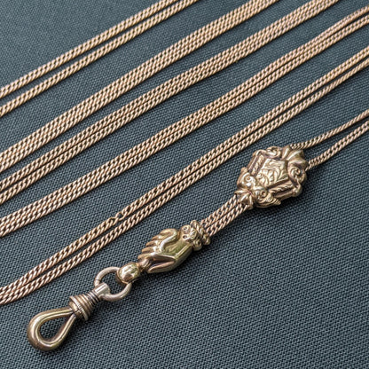 Early 19th c. Georgian 14k Gold Fist Long Guard Chain