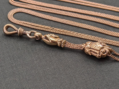 Early 19th c. Georgian 14k Gold Fist Long Guard Chain