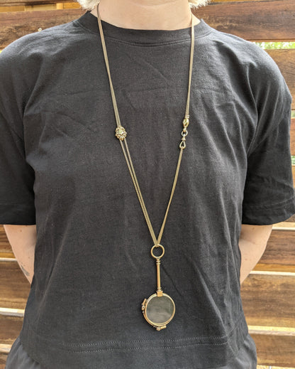Early 19th c. Georgian 14k Gold Fist Long Guard Chain