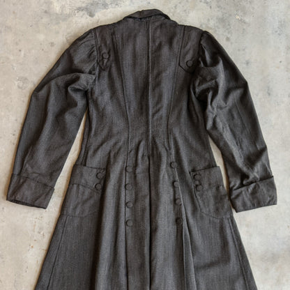1900s Edwardian Long Coat in Brown/Black