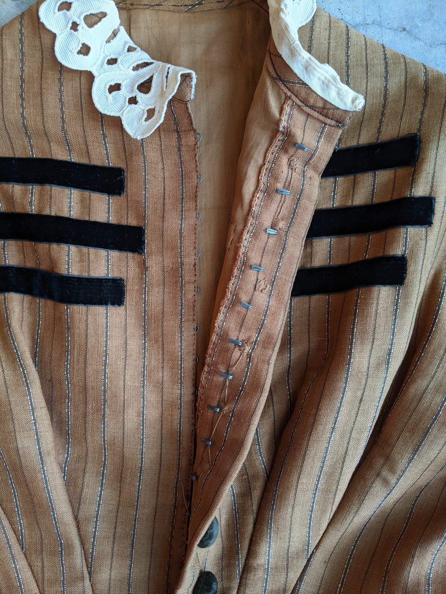 c. 1860s Wool Homespun Dress