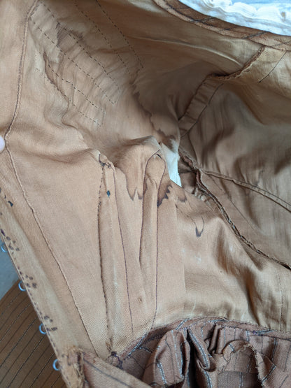 c. 1860s Wool Homespun Dress
