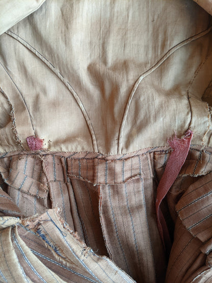 c. 1860s Wool Homespun Dress