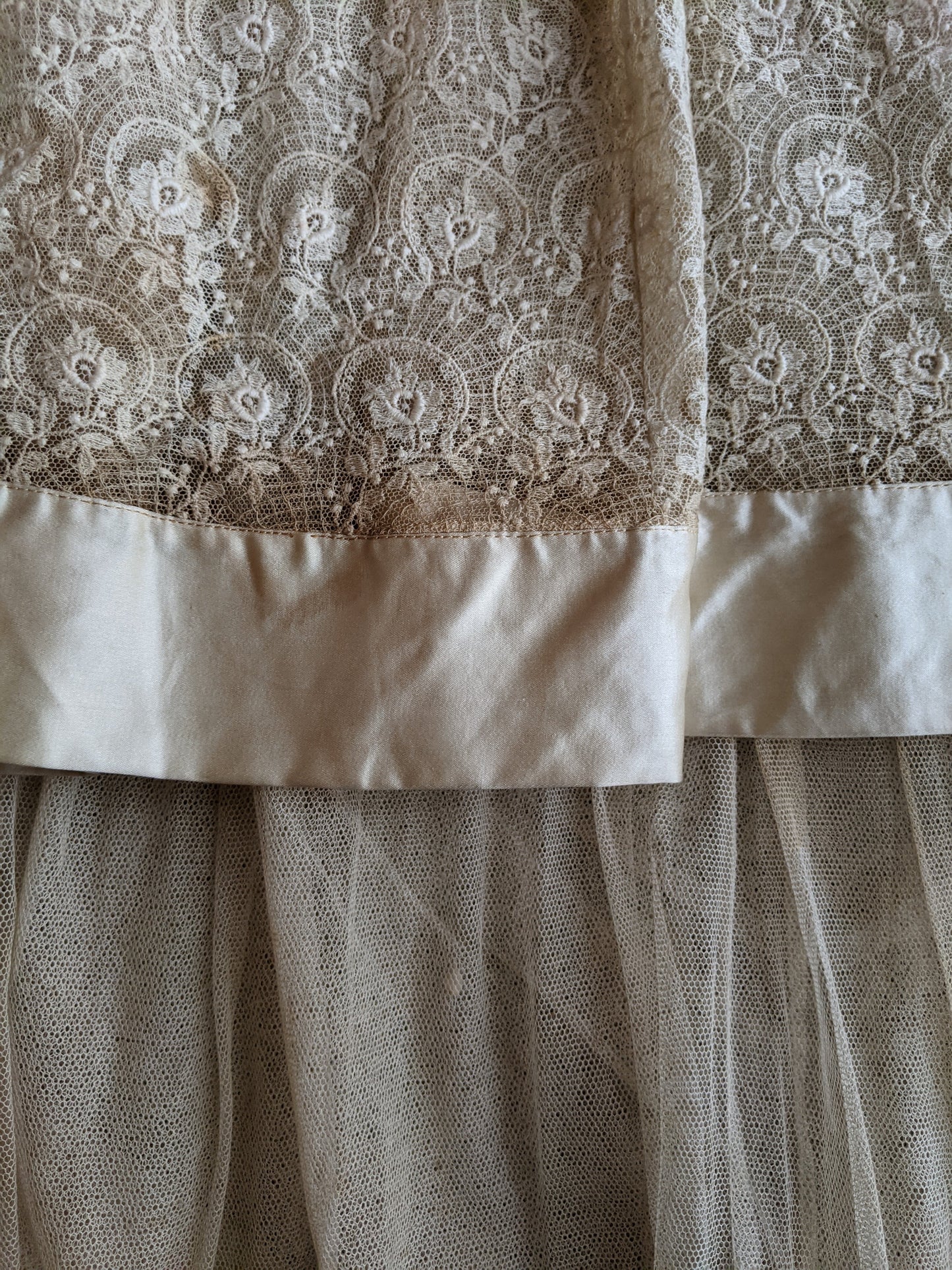 c. 1916 Net Lace + Silk Dress