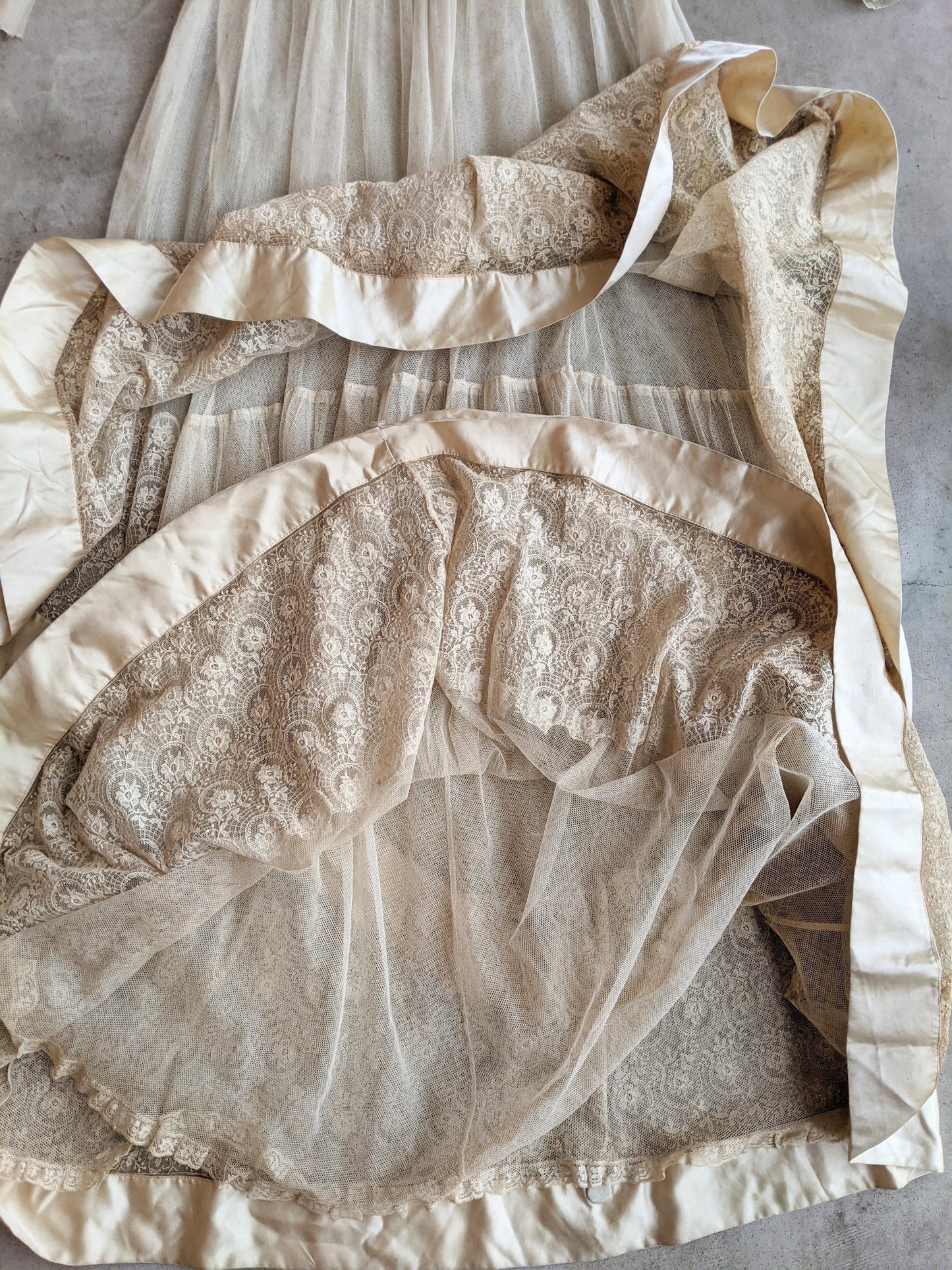 c. 1916 Net Lace + Silk Dress