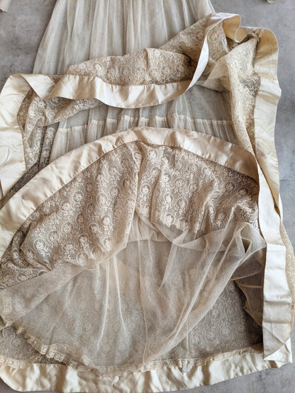 c. 1916 Net Lace + Silk Dress