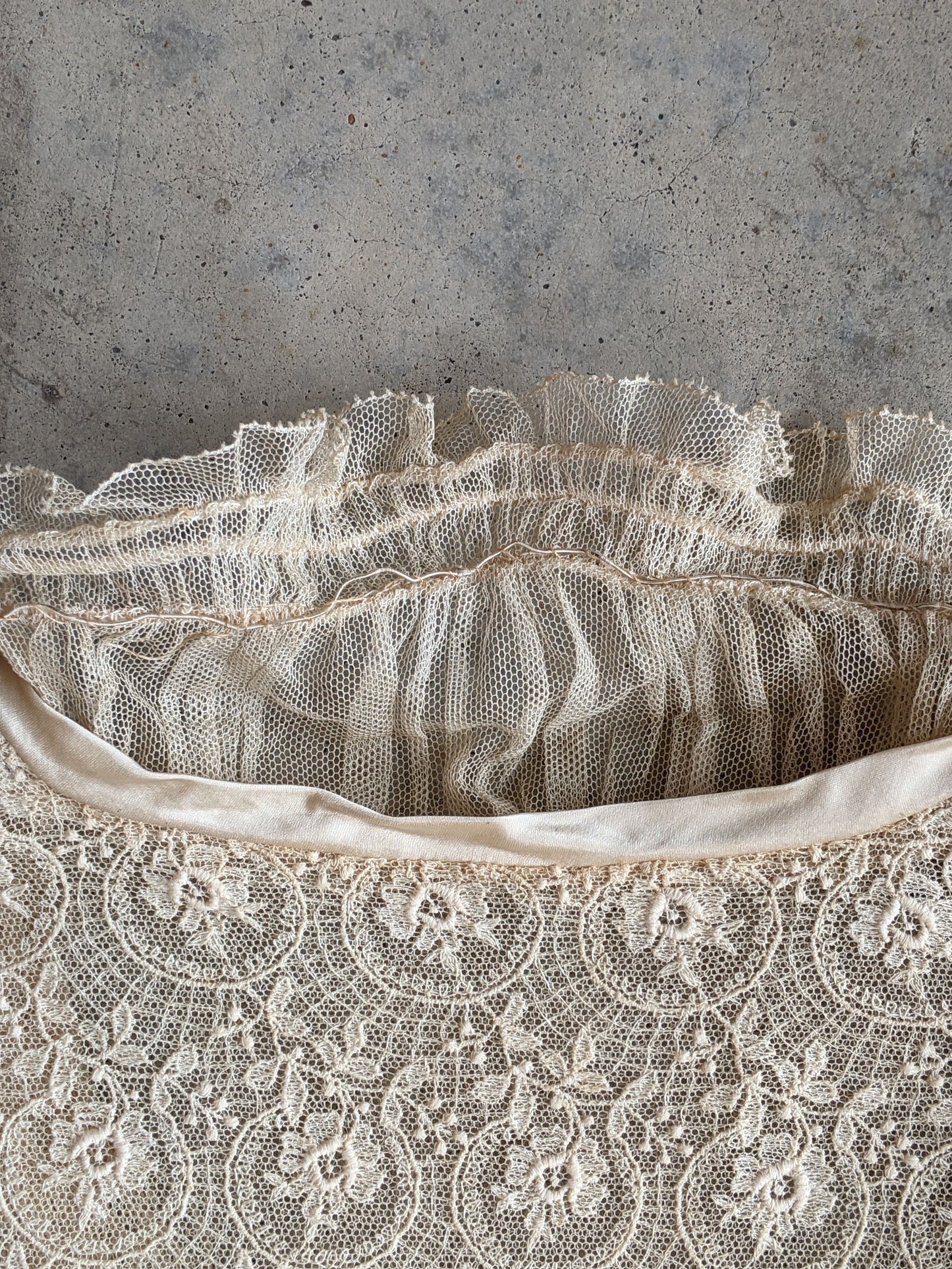 c. 1916 Net Lace + Silk Dress