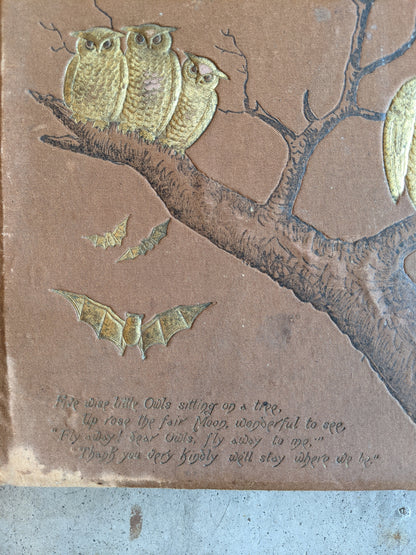1880s-1890s Victorian Scrapbook | Owls, Bats, Moon