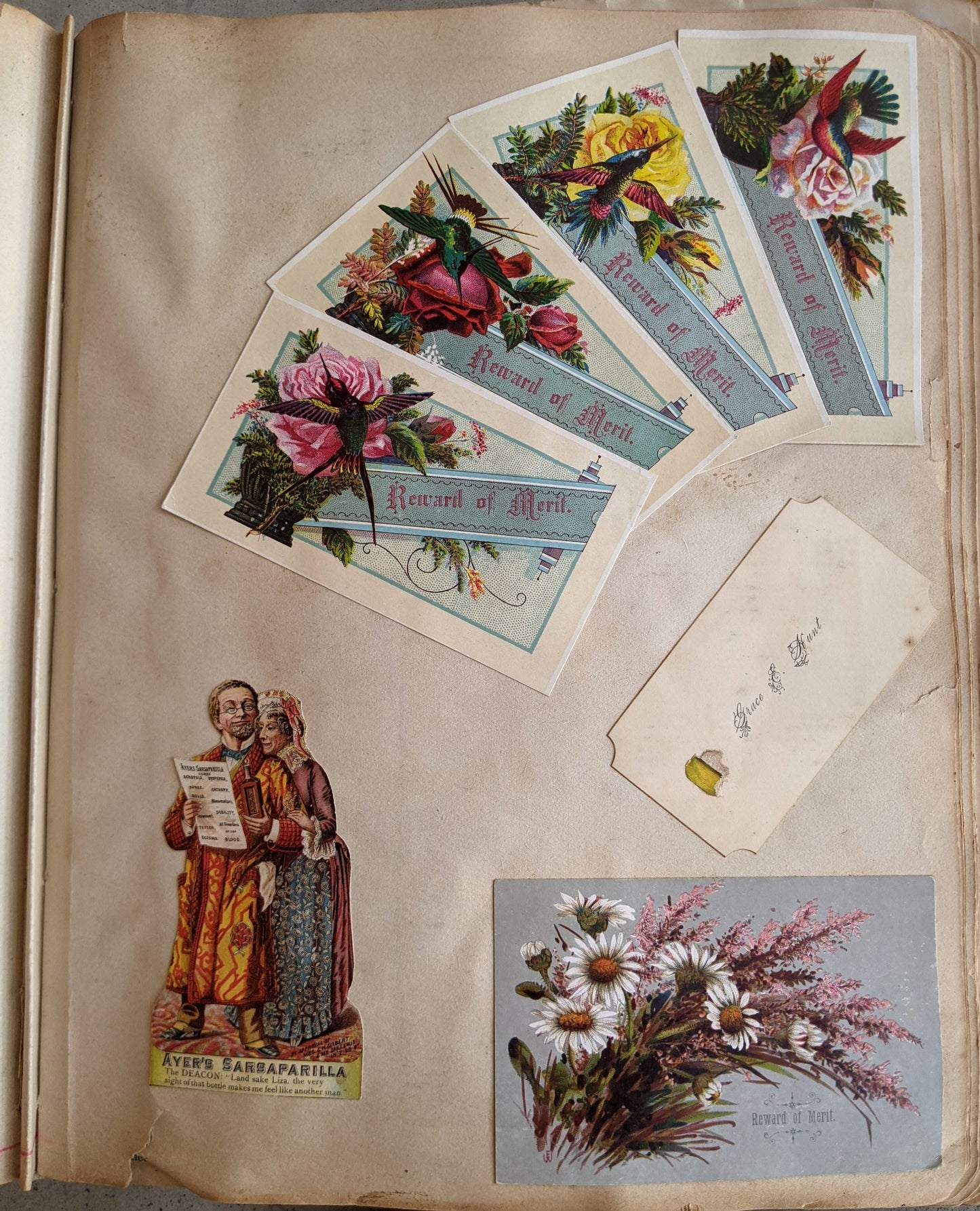 1880s-1890s Victorian Scrapbook | Owls, Bats, Moon