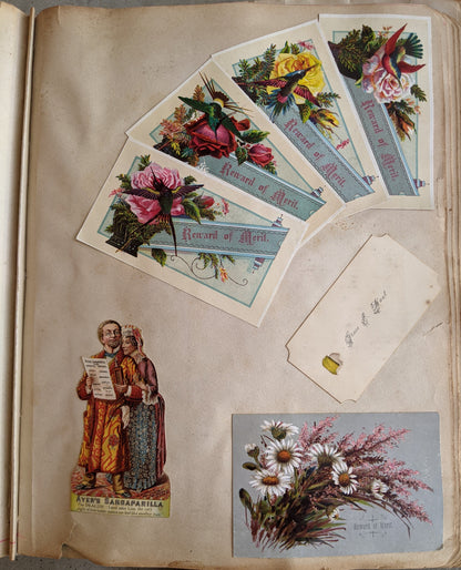1880s-1890s Victorian Scrapbook | Owls, Bats, Moon