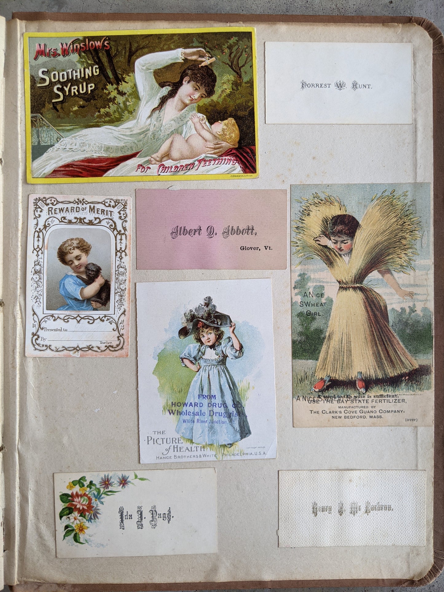 1880s-1890s Victorian Scrapbook | Owls, Bats, Moon