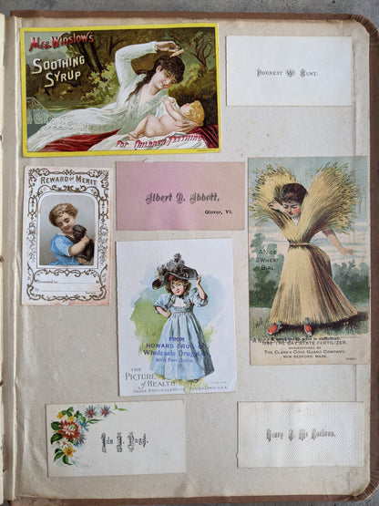 1880s-1890s Victorian Scrapbook | Owls, Bats, Moon