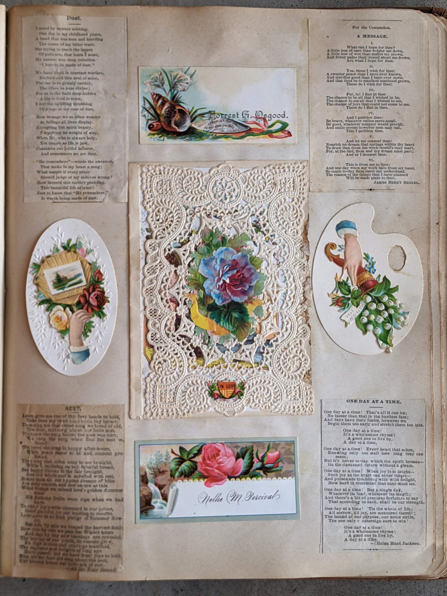 1880s-1890s Victorian Scrapbook | Owls, Bats, Moon