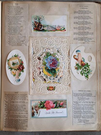 1880s-1890s Victorian Scrapbook | Owls, Bats, Moon