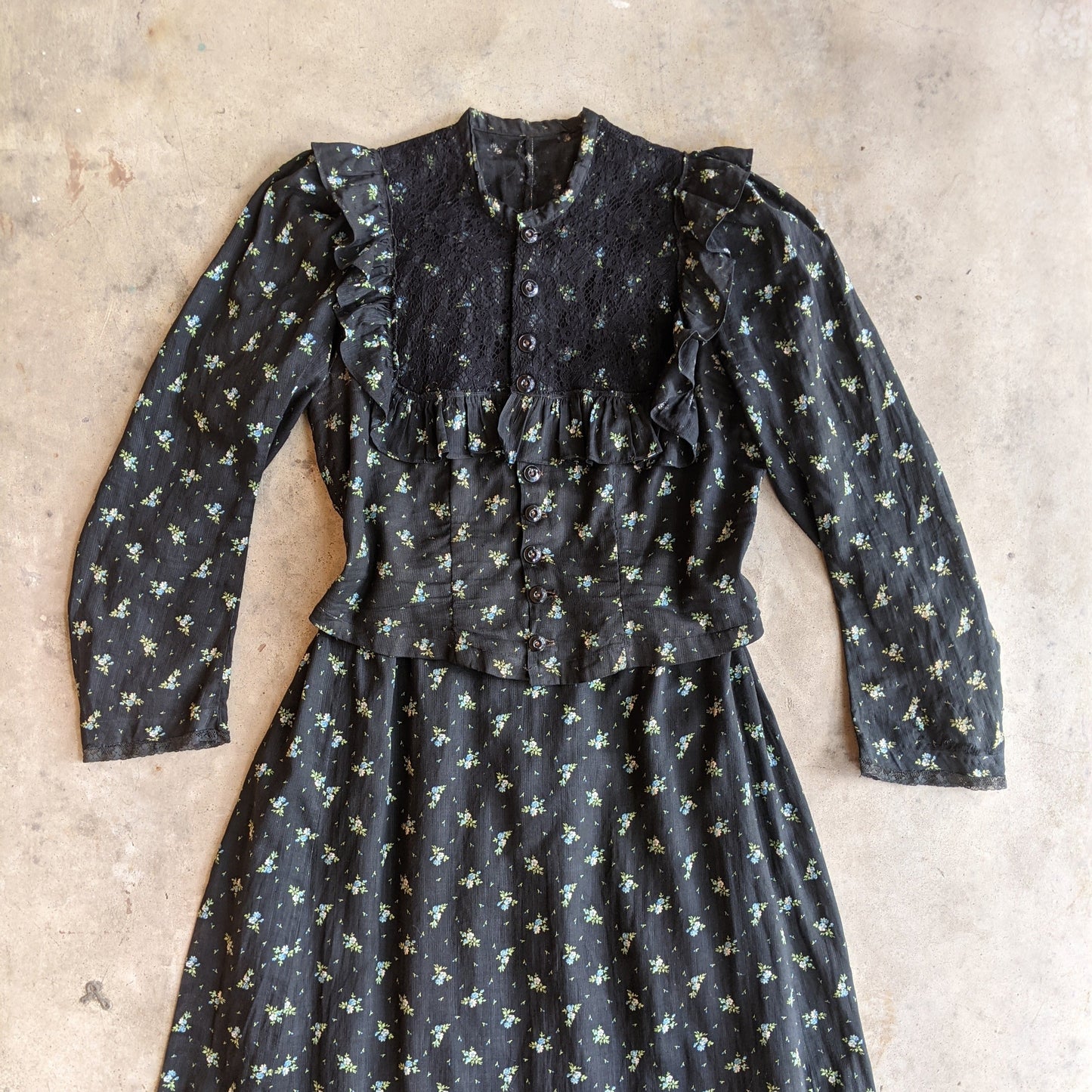 Turn of the Century Blue Cotton Dress