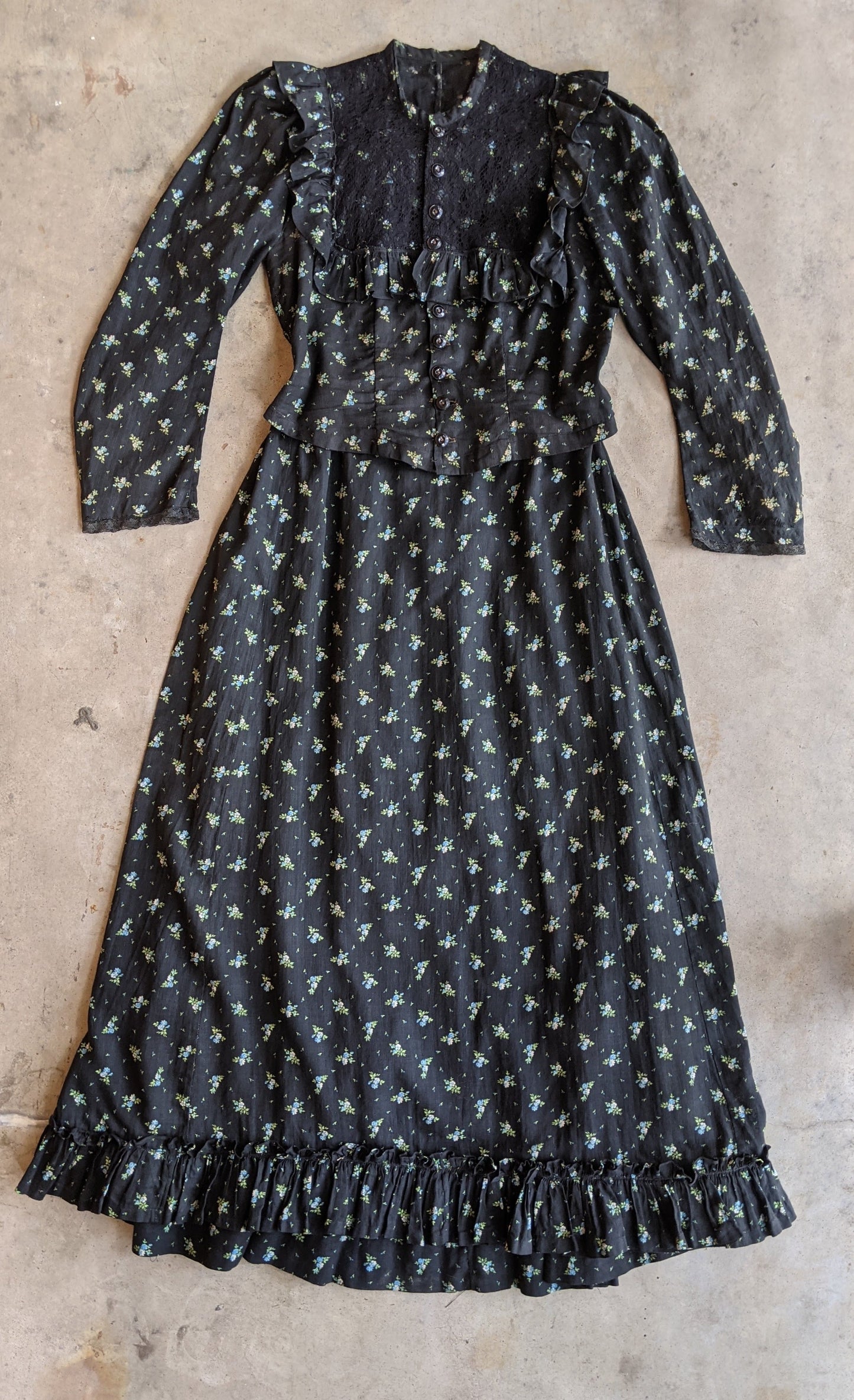 Turn of the Century Blue Cotton Dress