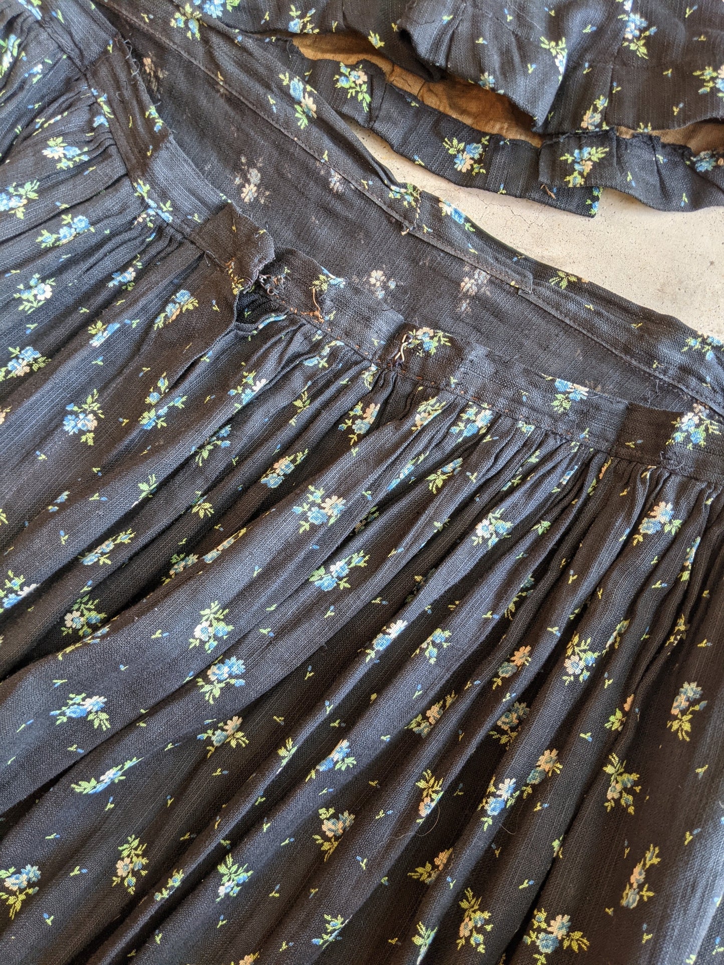 Turn of the Century Blue Cotton Dress