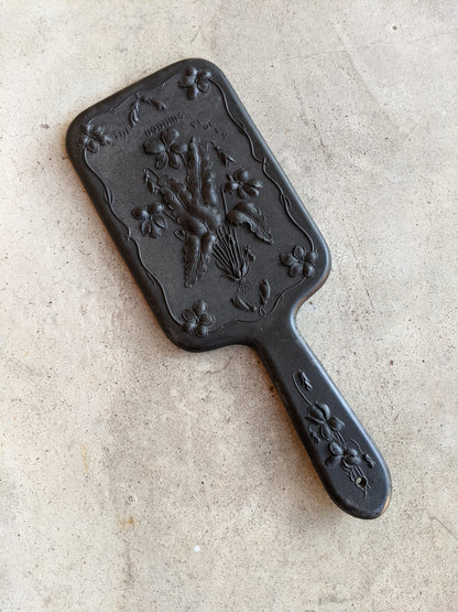19th c. "Diatite" Hand Mirror - "The Nodding Violet"