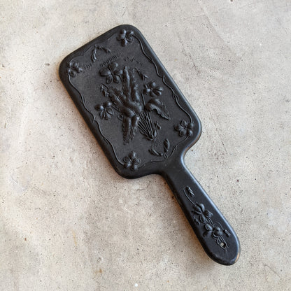 19th c. "Diatite" Hand Mirror - "The Nodding Violet"