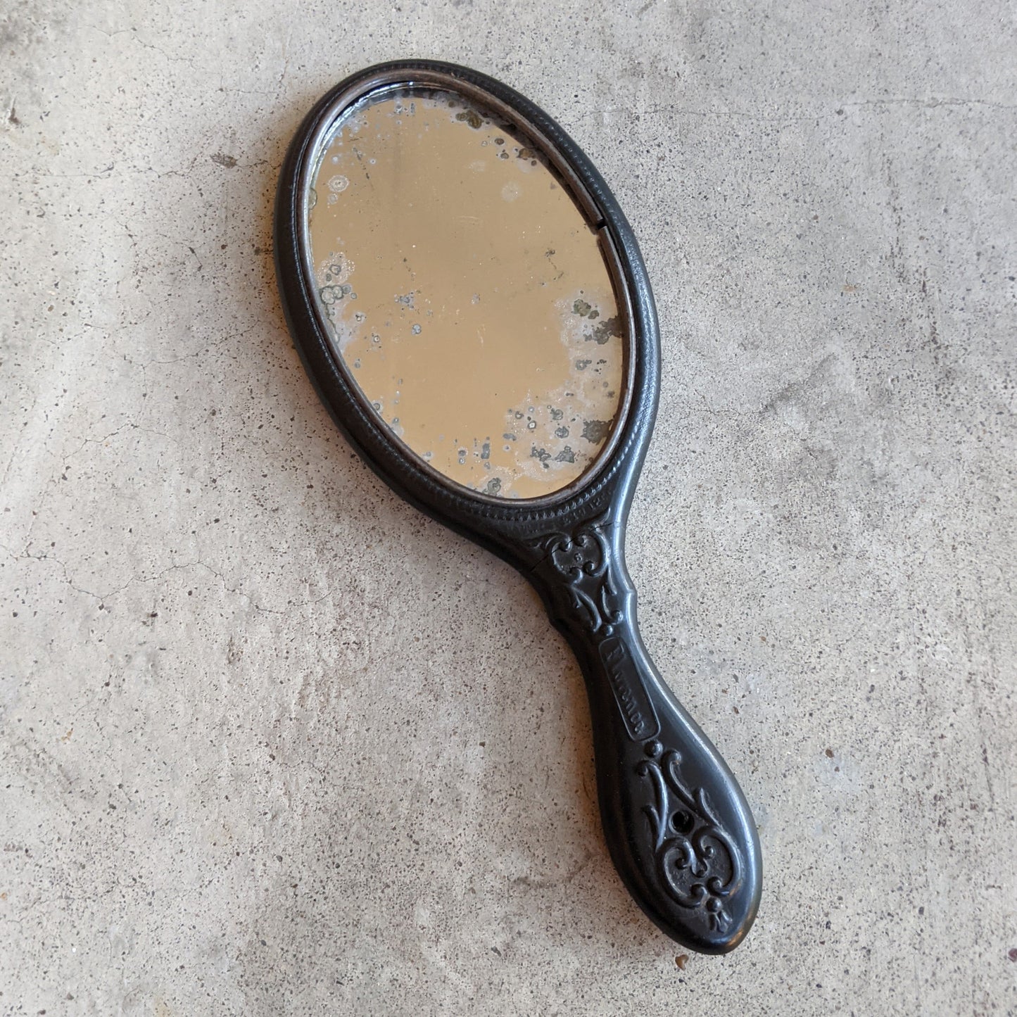19th c. "Florence" Shellac Hand Mirror | As Is