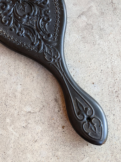 19th c. "Florence" Shellac Hand Mirror | As Is Cracked Glass