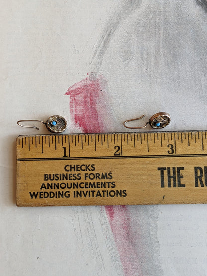 c. 1890s 9k Gold Forget Me Not Earrings