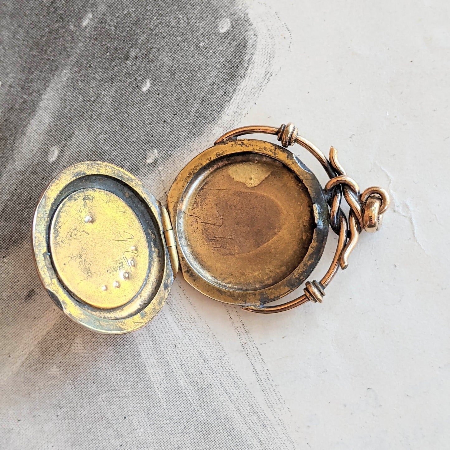 c. 1900s-1910s 14k Gold Over Silver Locket