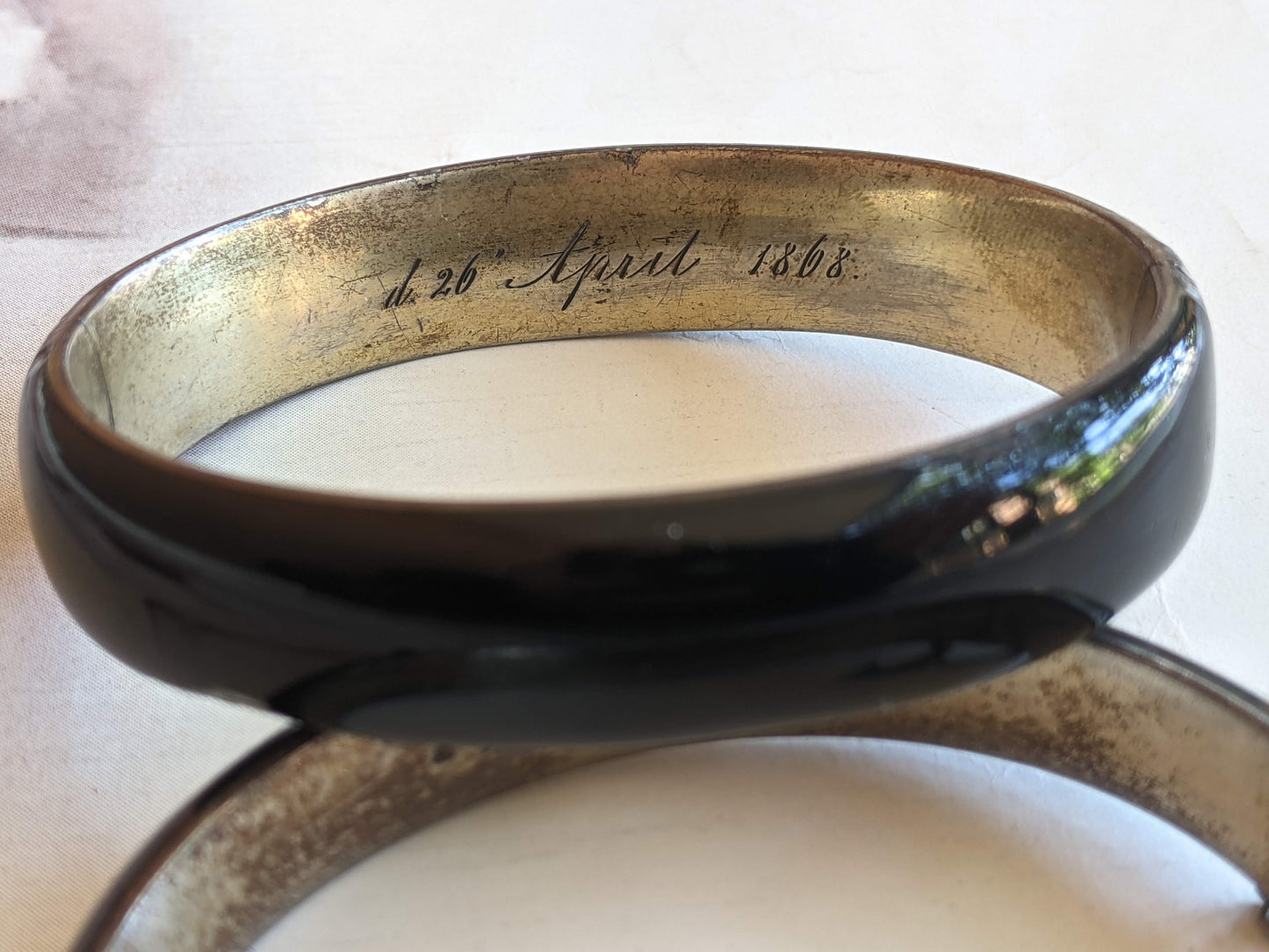 c. 1860s Pair of Silver Enamel Bracelets