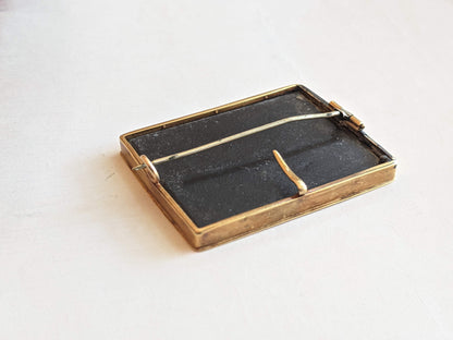 19th c. 14k Gold Pietra Dura Brooch