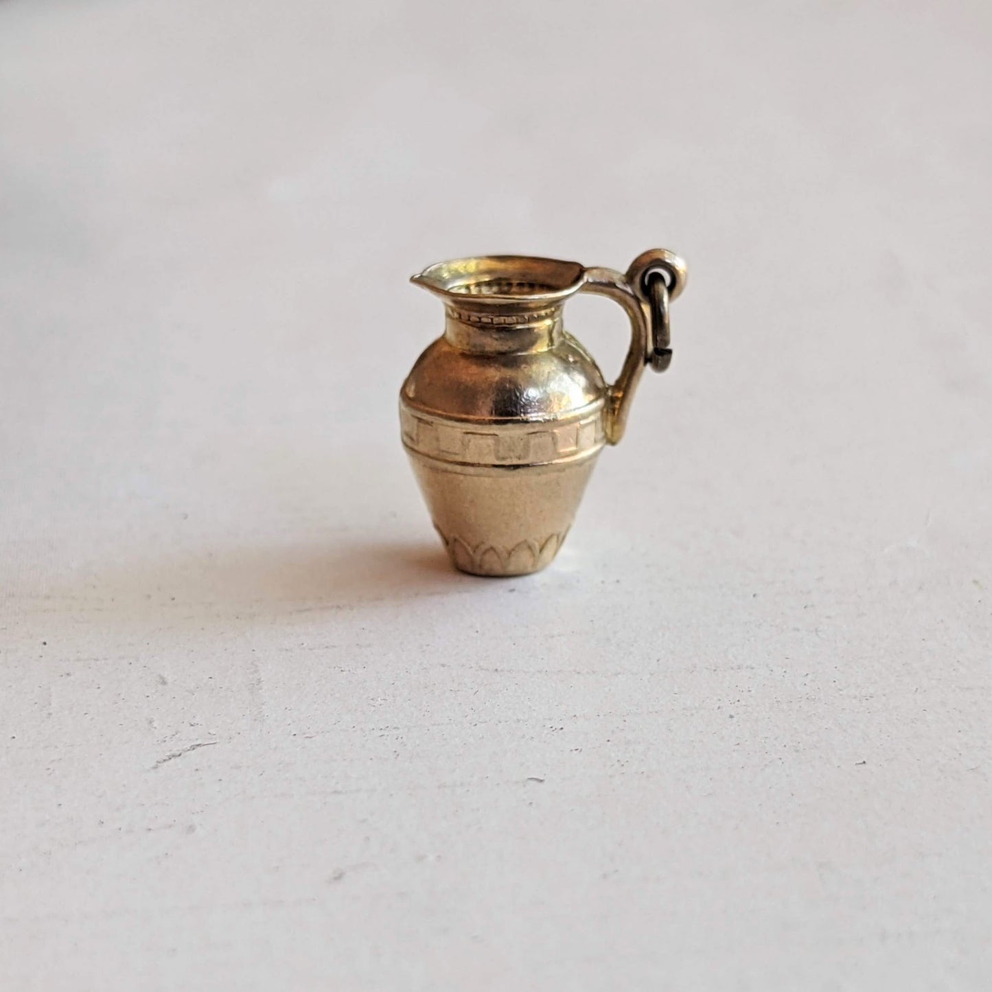 19th c. 9k Gold Jug Pendant / Charm