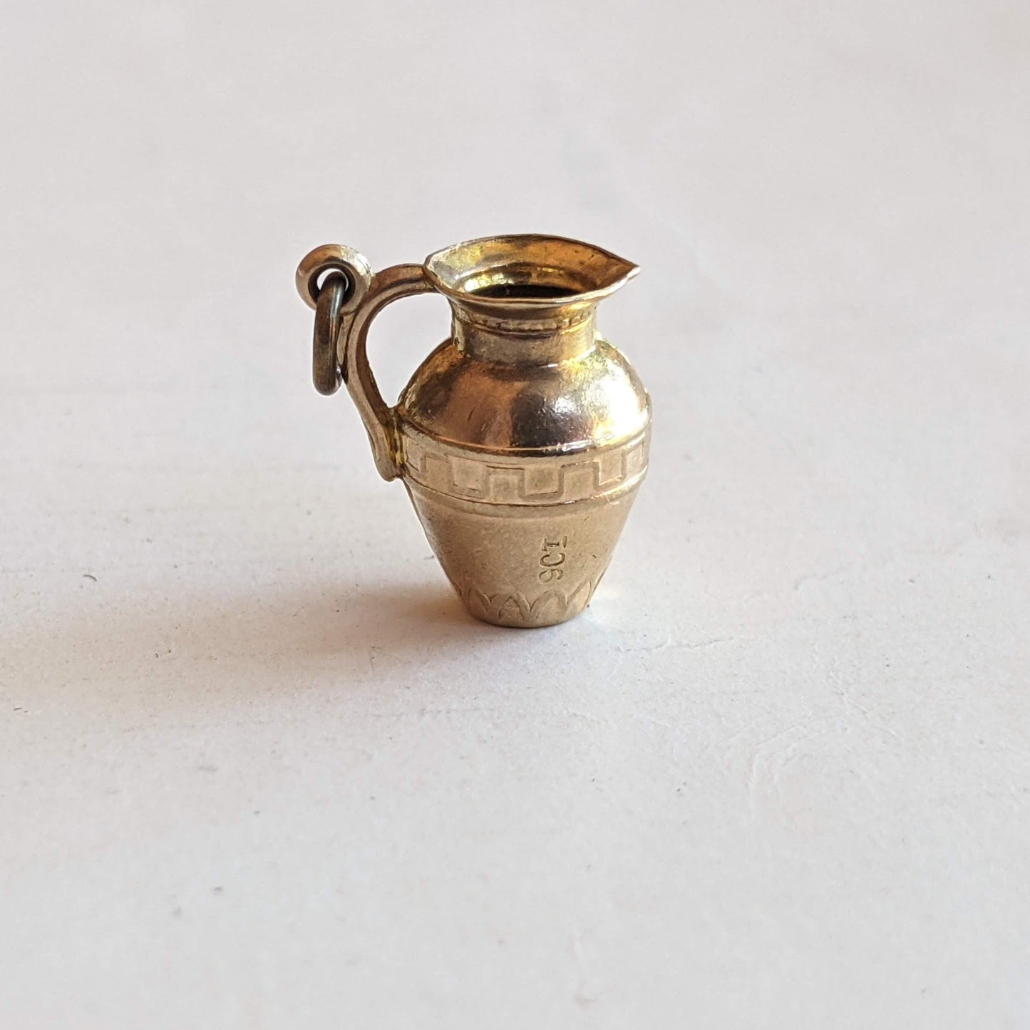 19th c. 9k Gold Jug Pendant / Charm