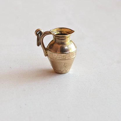 19th c. 9k Gold Jug Pendant / Charm