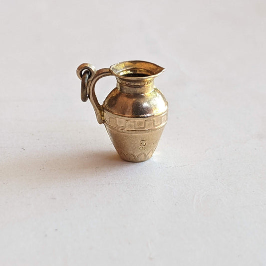 19th c. 9k Gold Jug Pendant / Charm