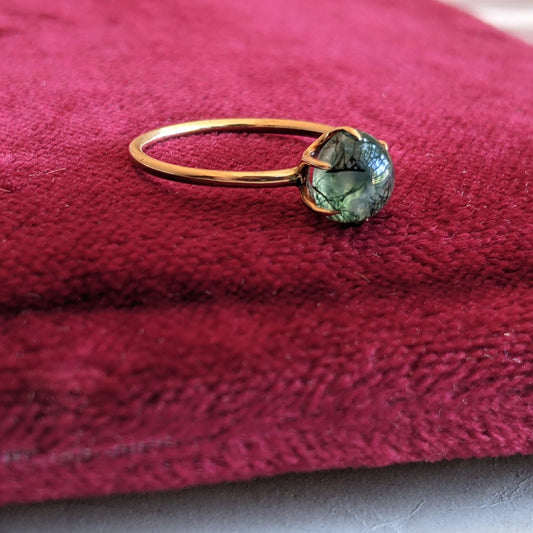 Turn of the century 14k Gold Moss Agate Ring