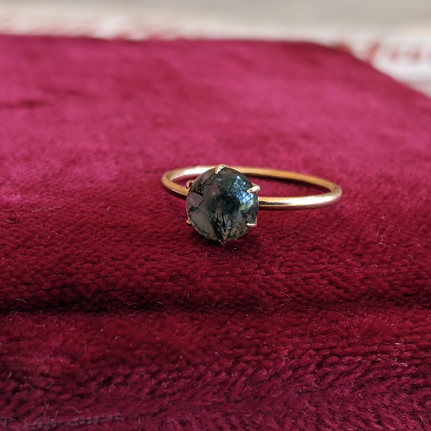 Turn of the century 14k Gold Moss Agate Ring