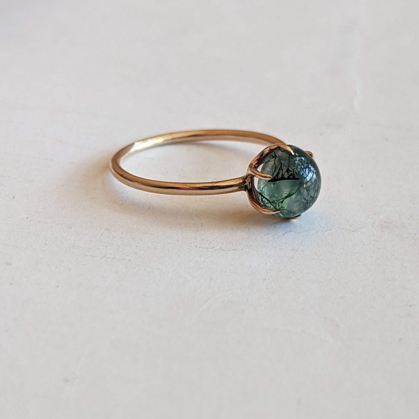 Turn of the century 14k Gold Moss Agate Ring