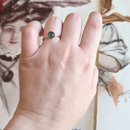 Turn of the century 14k Gold Moss Agate Ring