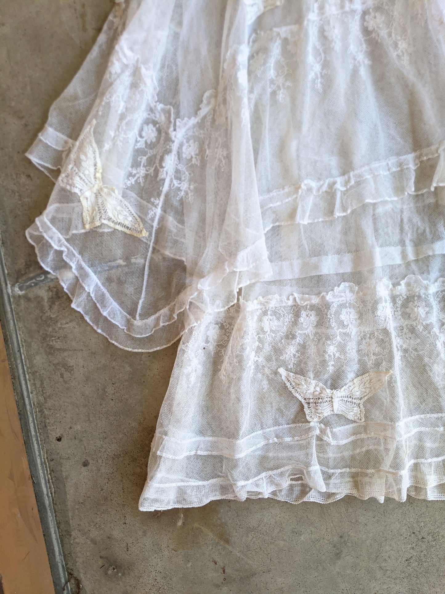 c. 1910s Net Lace Butterfly Dress