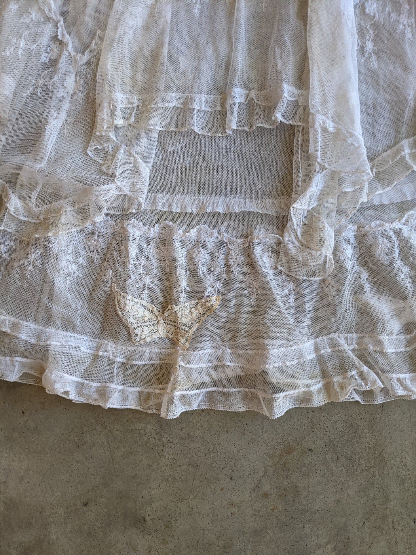 c. 1910s Net Lace Butterfly Dress