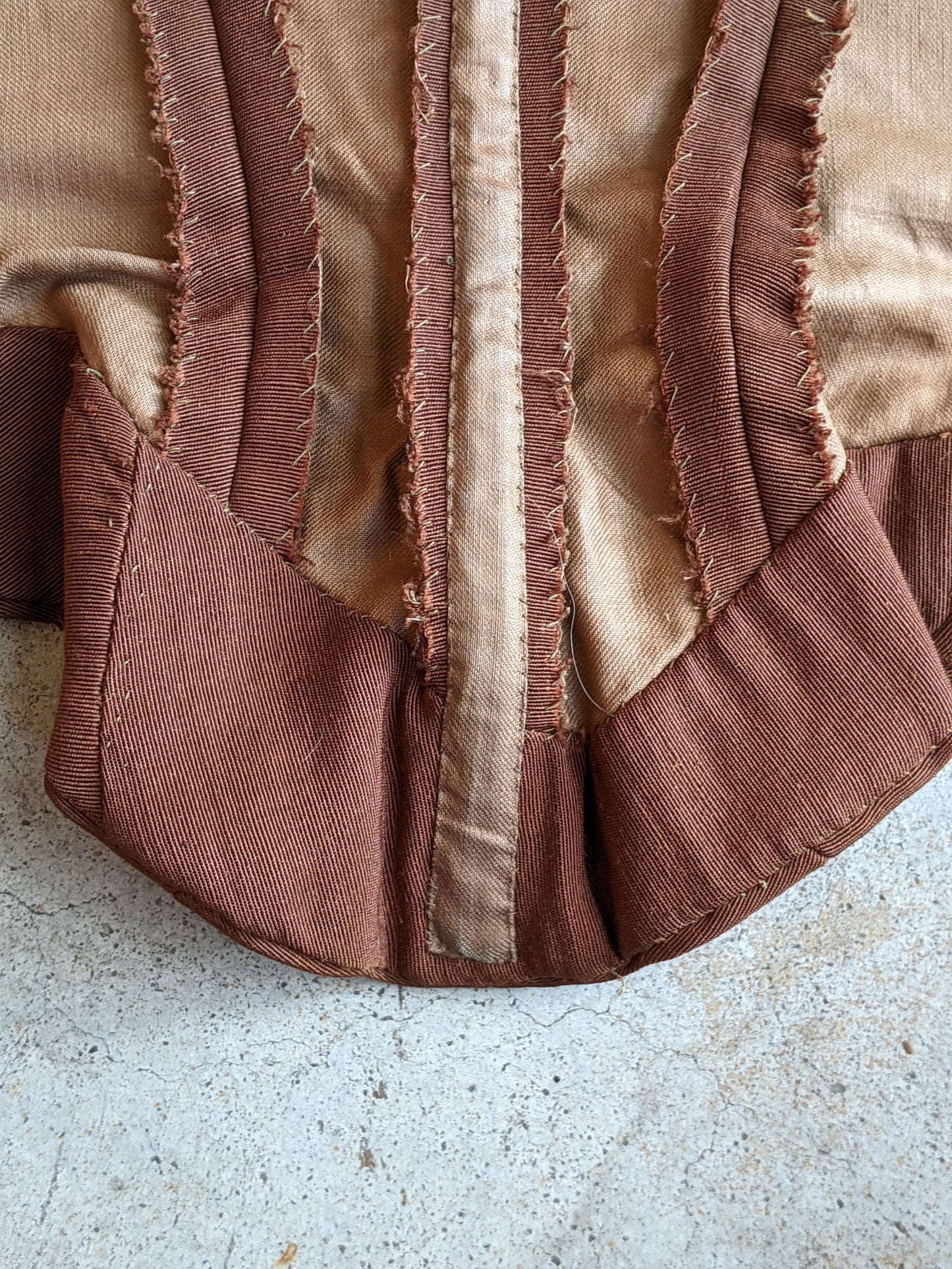 c. 1890s Silk + Velvet Novelty Print Bodice