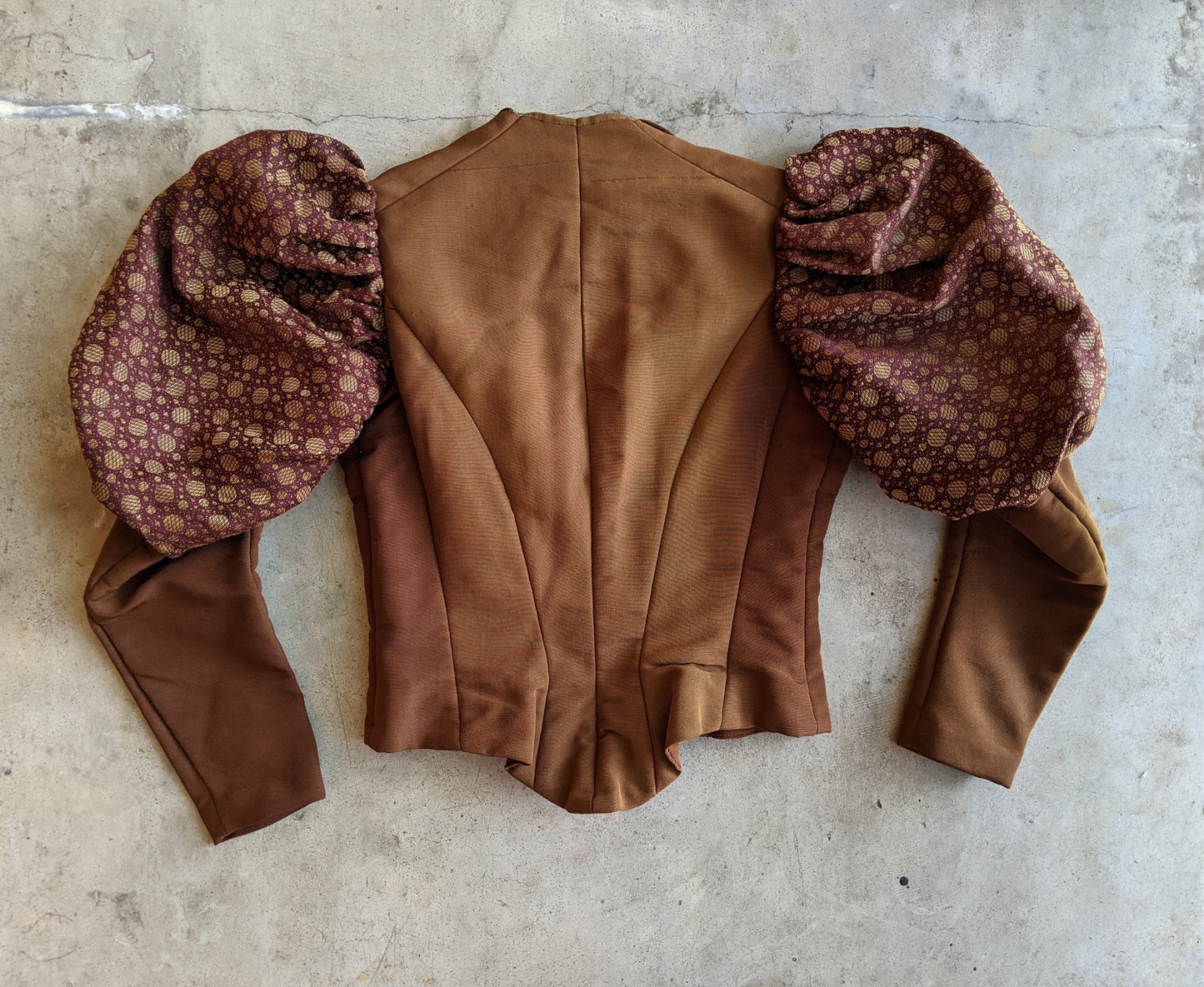 c. 1890s Silk + Velvet Novelty Print Bodice